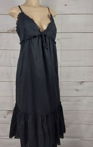Lucky black spaghetti strap peasant maxi dress
